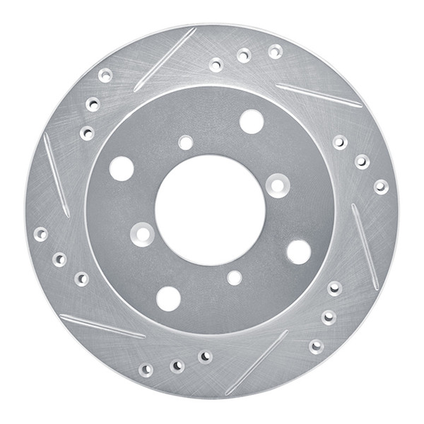 R1 89-01 Chevrolet Metro Front Left Drilled & Slotted Silver Brake Rotor - 631-50002L