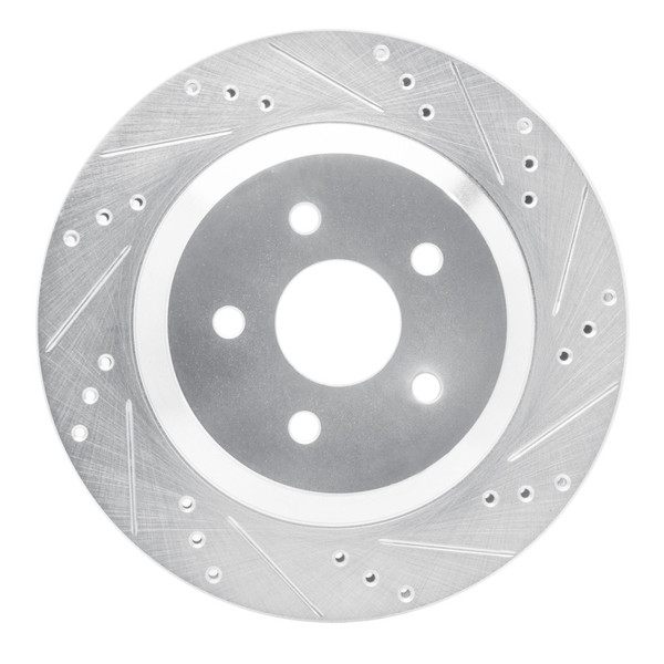 R1 04-07 Ford Freestar Rear Right Drilled & Slotted Silver Brake Rotor - 631-54087R