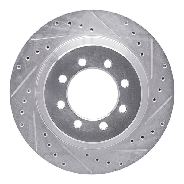 R1 75-94 Ford E-350 Econoline Front Right Drilled & Slotted Silver Brake Rotor - 631-54102R