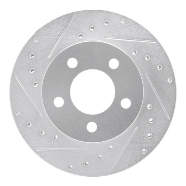R1 95-02 Ford Explorer Front Left Drilled & Slotted Silver Brake Rotor - 631-54144L