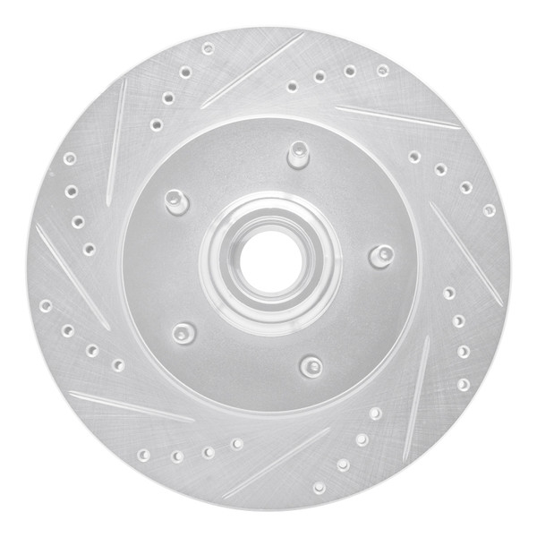 R1 97-99 Ford F-150 RWD Front Left Drilled & Slotted Silver Brake Rotor - 631-54145L