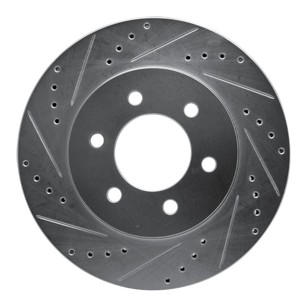R1 02-06 Ford Expedition Front Left Drilled & Slotted Silver Brake Rotor - 631-54183L