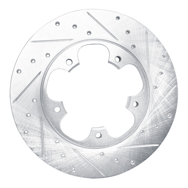 R1 15-25 Ford Transit-150 Rear Right Drilled & Slotted Silver Brake Rotor - 631-54228R