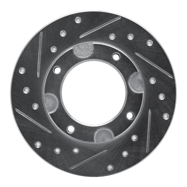 R1 76-81 Honda Accord Hatchback Front Left Drilled & Slotted Silver Brake Rotor - 631-59002L