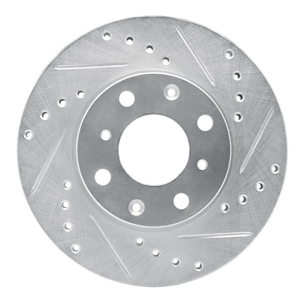 R1 86-91 Acura Integra Front Right Drilled & Slotted Silver Brake Rotor - 631-59012R