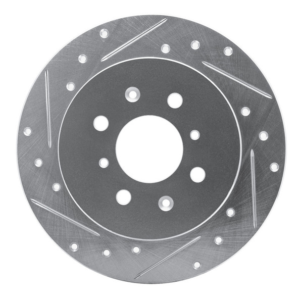 R1 01-05 Acura EL Rear Left Drilled & Slotted Silver Brake Rotor - 631-59031L