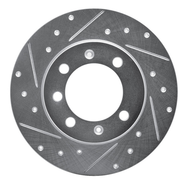 R1 69-87 Saab 99 Rear Left Front Left Drilled & Slotted Silver Brake Rotor - 631-65000L