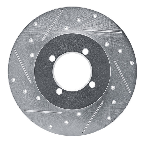 R1 77-80 Nissan 810 Front Left Drilled & Slotted Silver Brake Rotor - 631-67007L