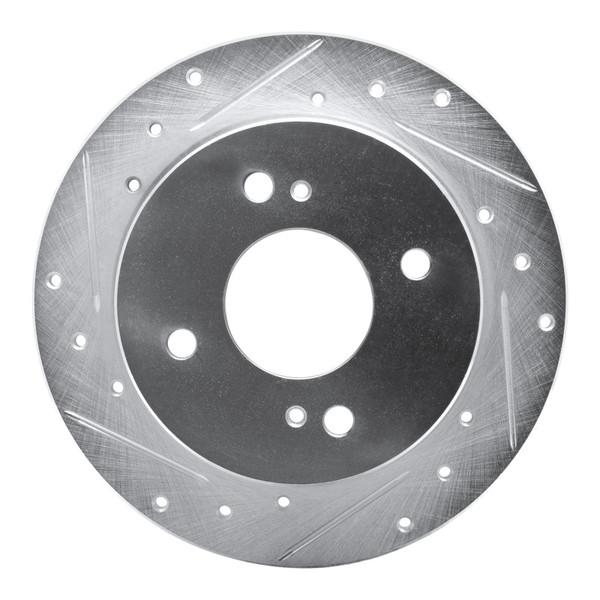 R1 82-88 Nissan 200SX Rear Left Drilled & Slotted Silver Brake Rotor - 631-67012L