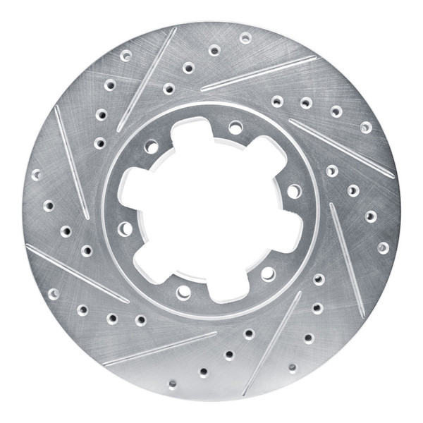 R1 96-04 Infiniti QX4 Front Left Drilled & Slotted Silver Brake Rotor - 631-67084L