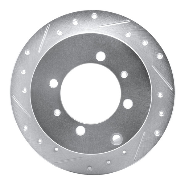 R1 92-04 Dodge COLT Rear Left Drilled & Slotted Silver Brake Rotor - 631-72021L