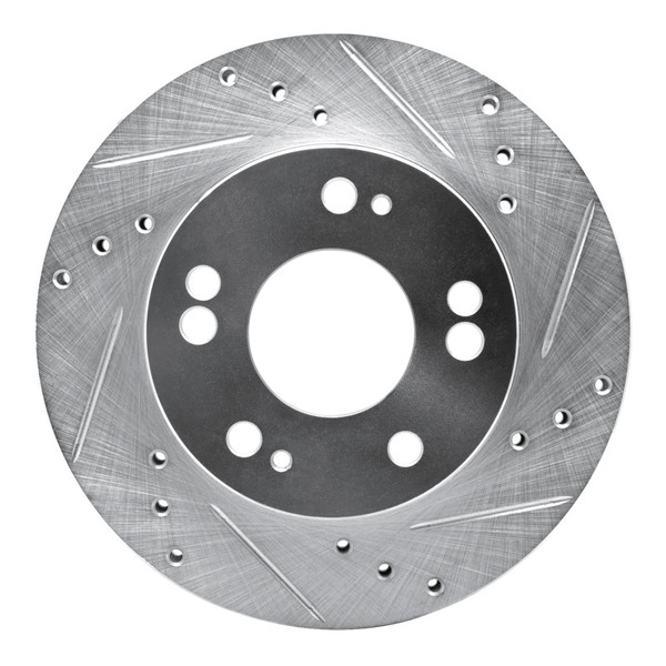 R1 90-05 Chrysler SEBRING Front Right Drilled & Slotted Silver Brake Rotor - 631-72023R