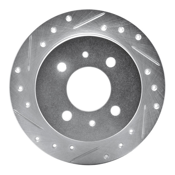 R1 92-96 Dodge COLT Rear Left Drilled & Slotted Silver Brake Rotor - 631-72026L