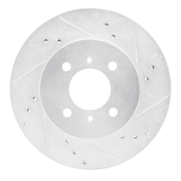 R1 98-07 Mitsubishi Lancer Front Right Drilled & Slotted Silver Brake Rotor - 631-72033R