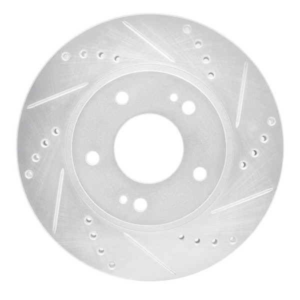 R1 00-24 Chrysler SEBRING Front Right Drilled & Slotted Silver Brake Rotor - 631-72034R