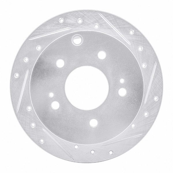 R1 04-12 Mitsubishi Eclipse Rear Right Drilled & Slotted Silver Brake Rotor - 631-72038R