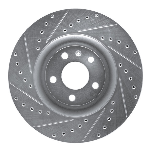 R1 04-09 Audi S4 Front Left Drilled & Slotted Silver Brake Rotor - 631-73031L
