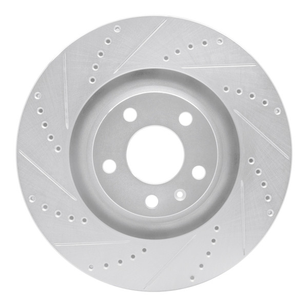R1 05-11 Audi A6 Quattro Front Left Drilled & Slotted Silver Brake Rotor - 631-73038L