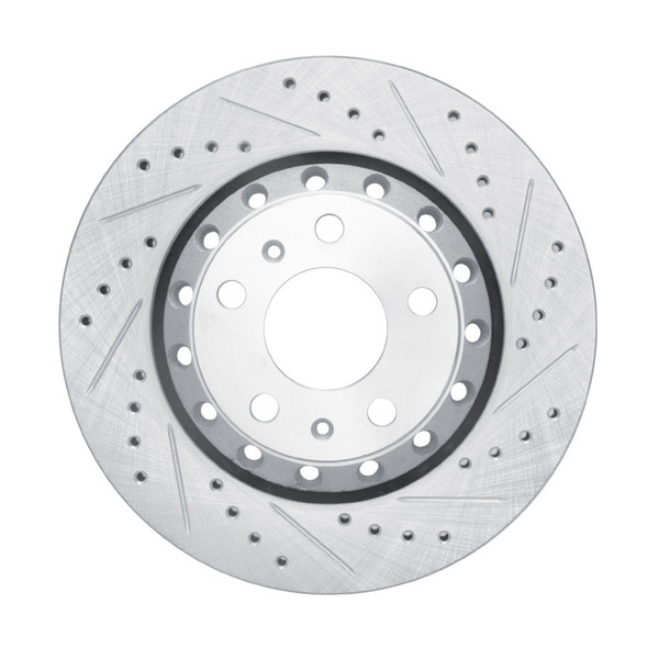 R1 04-10 Audi A8 Rear Right Drilled & Slotted Silver Brake Rotor - 631-73040R