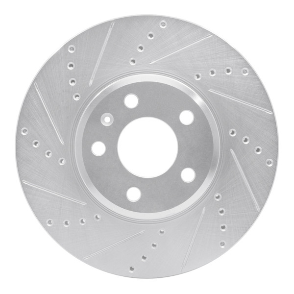 R1 08-25 Audi A4 Quattro Front Left Drilled & Slotted Silver Brake Rotor - 631-73086L