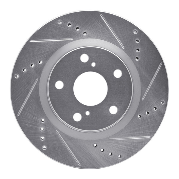 R1 97-08 Audi S8 Rear Right Front Right Drilled & Slotted Silver Brake Rotor - 631-74018R
