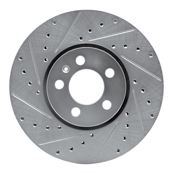 R1 98-18 Audi A1 (Mexico) Front Left Drilled & Slotted Silver Brake Rotor - 631-74020L