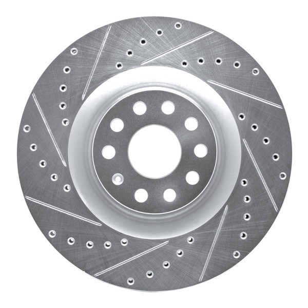 R1 06-13 Audi S3 (Mexico) Front Left Drilled & Slotted Silver Brake Rotor - 631-74029L