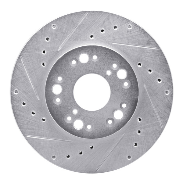 R1 90-90 Lexus LS400 Front Left Drilled & Slotted Silver Brake Rotor - 631-75000L