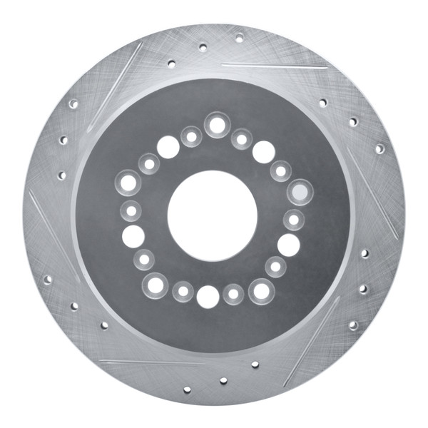 R1 92-98 Lexus SC300 Rear Left Drilled & Slotted Silver Brake Rotor - 631-75004L