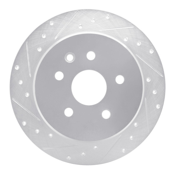R1 98-10 Lexus GS430 Rear Left Drilled & Slotted Silver Brake Rotor - 631-75007L