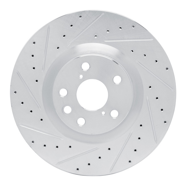R1 11-25 Lexus GS300 Left Front Drilled & Slotted Silver Brake Rotor - 631-75054D