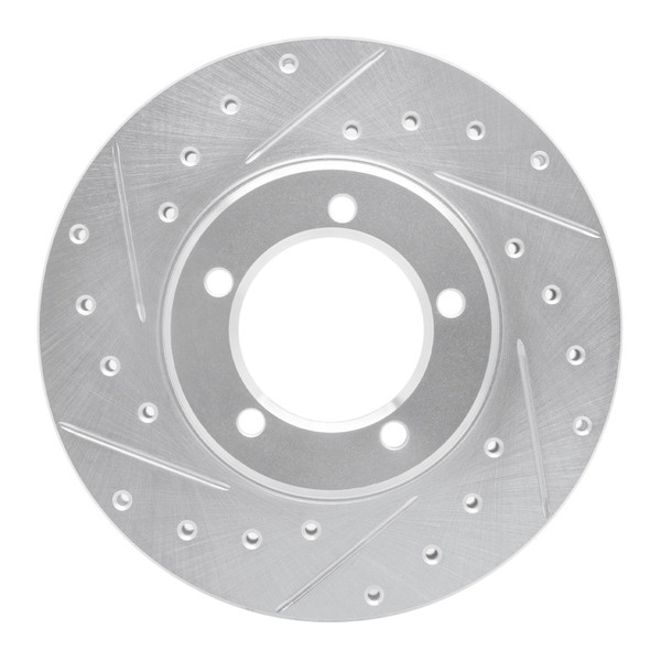 R1 79-83 Toyota Pickup Front Left Drilled & Slotted Silver Brake Rotor - 631-76094L