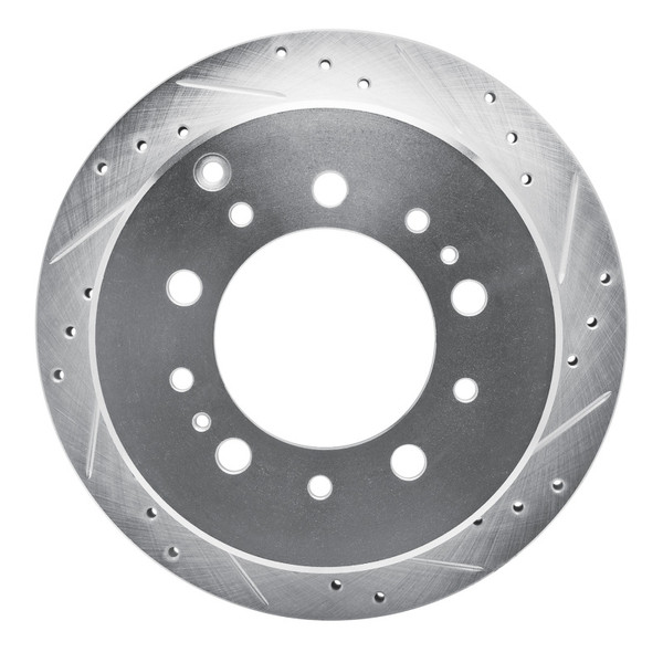 R1 98-07 Lexus LX470 Rear Right Drilled & Slotted Silver Brake Rotor - 631-76113R