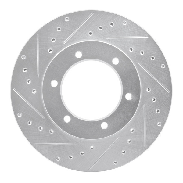 R1 91-98 Toyota T100 Front Left Drilled & Slotted Silver Brake Rotor - 631-76115L