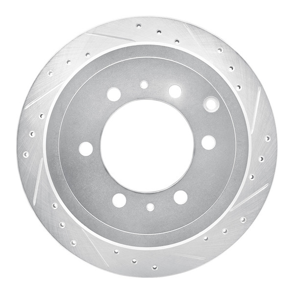R1 93-97 Lexus LX450 Rear Right Drilled & Slotted Silver Brake Rotor - 631-76117R