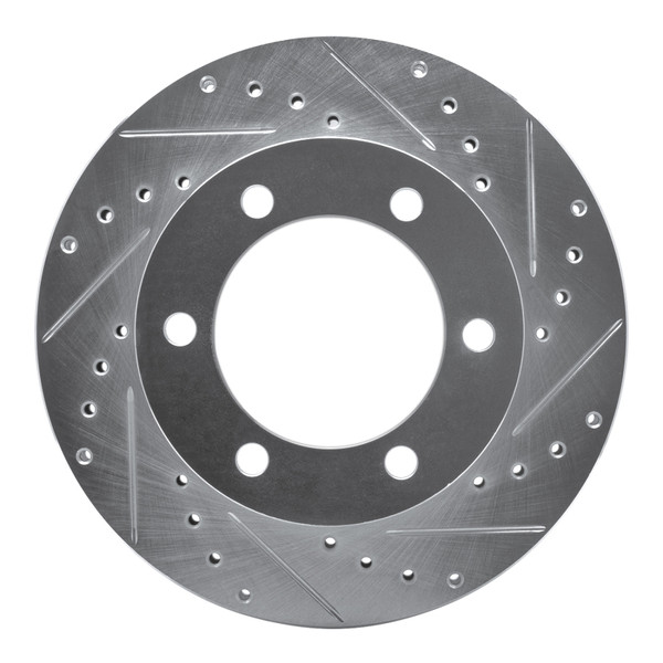 R1 95-04 Toyota 4Runner Front Right Drilled & Slotted Silver Brake Rotor - 631-76121R