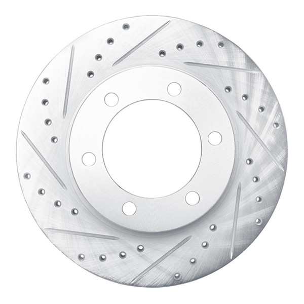 R1 95-04 Toyota 4Runner Front Left Drilled & Slotted Silver Brake Rotor - 631-76123L