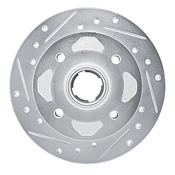 R1 79-82 Mazda 626 Front Left Drilled & Slotted Silver Brake Rotor - 631-80002L