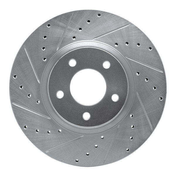 R1 88-91 Mazda 929 Front Left Drilled & Slotted Silver Brake Rotor - 631-80018L