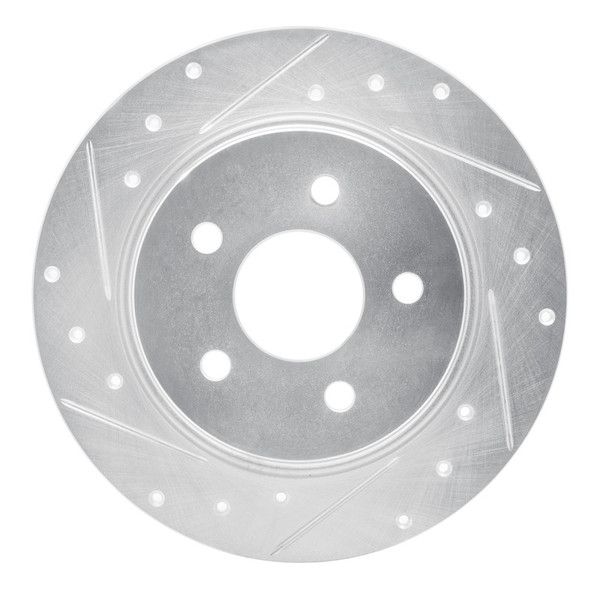 R1 88-89 Mazda 929 Rear Left Drilled & Slotted Silver Brake Rotor - 631-80020L
