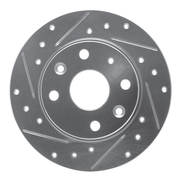 R1 90-93 Mazda Miata Rear Left Drilled & Slotted Silver Brake Rotor - 631-80023L