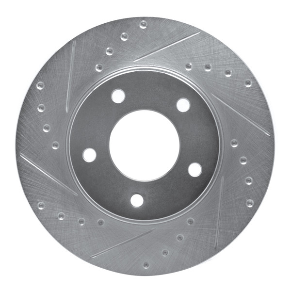 R1 92-03 Mazda Protege Front Left Drilled & Slotted Silver Brake Rotor - 631-80027L