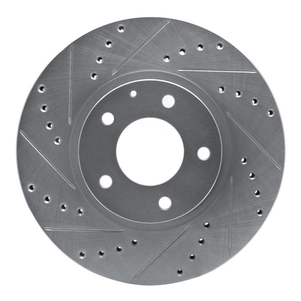 R1 01-02 Mazda Millenia Front Left Drilled & Slotted Silver Brake Rotor - 631-80035L