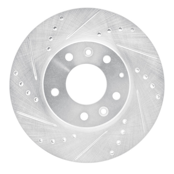 R1 03-05 Mazda 6 Front Left Drilled & Slotted Silver Brake Rotor - 631-80038L