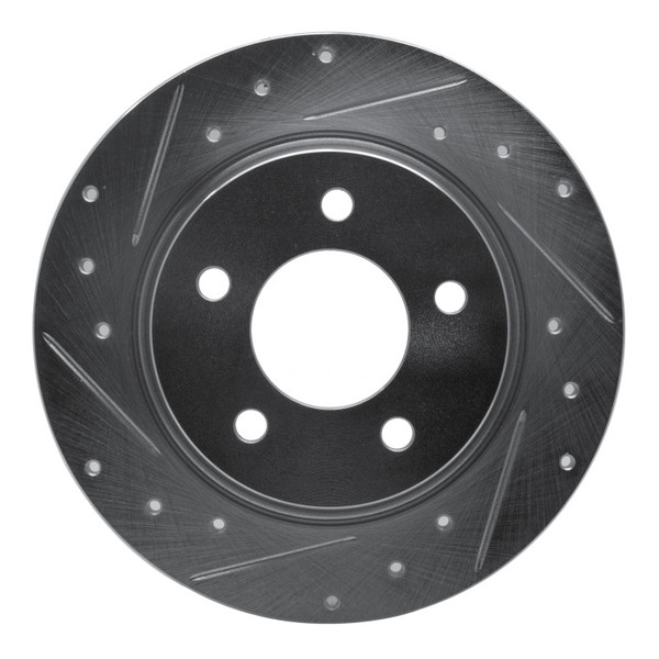 R1 04-13 Mazda 3 Rear Left Drilled & Slotted Silver Brake Rotor - 631-80040L