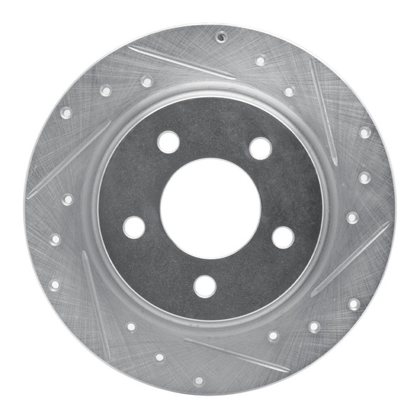 R1 04-13 Mazda 3 Rear Right Drilled & Slotted Silver Brake Rotor - 631-80040R