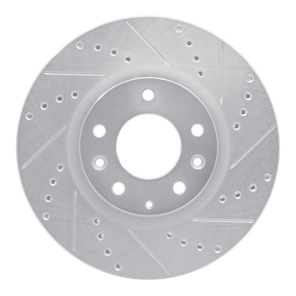 R1 04-08 Mazda RX-8 Front Right Drilled & Slotted Silver Brake Rotor - 631-80042R