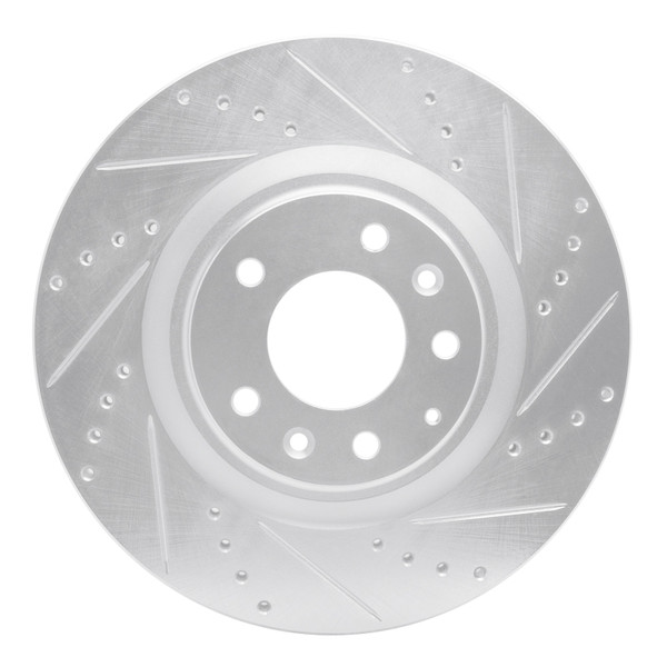 R1 04-11 Mazda RX-8 Front Right Drilled & Slotted Silver Brake Rotor - 631-80043R