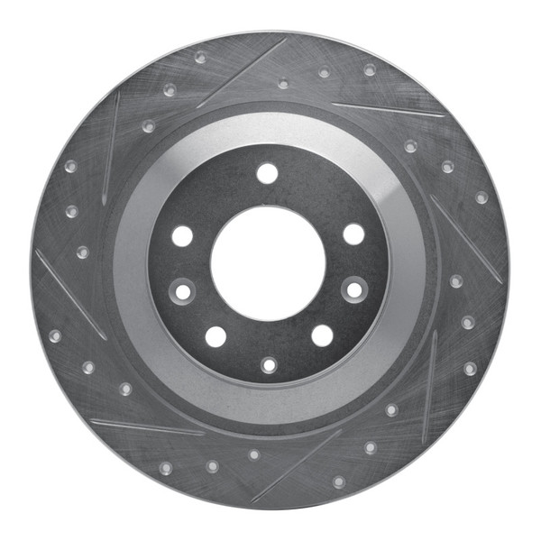 R1 06-07 Mazda 6 Rear Left Drilled & Slotted Silver Brake Rotor - 631-80046L