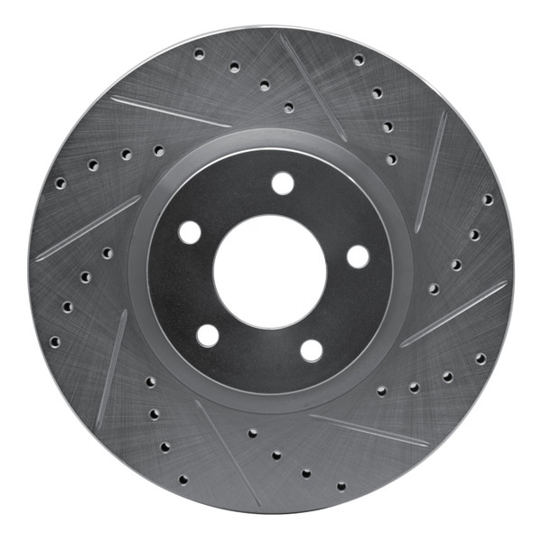 R1 07-13 Mazda 3 Front Right Drilled & Slotted Silver Brake Rotor - 631-80048R